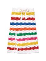 Nessi Byrd Kids jupe rayée Siena en crochet - Blanc