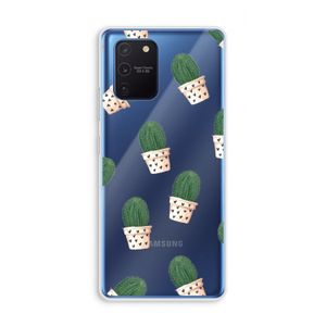 Cactusprint roze: Samsung Galaxy Note 10 Lite Transparant Hoesje