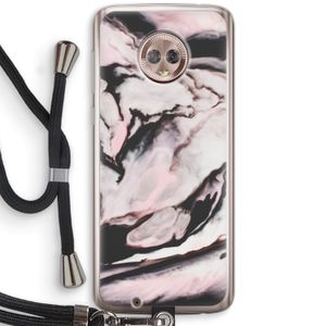 Roze stroom: Motorola Moto G6 Transparant Hoesje met koord