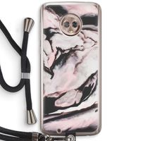 Roze stroom: Motorola Moto G6 Transparant Hoesje met koord