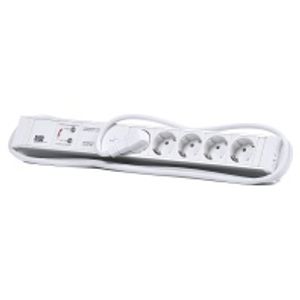 333.002  - 19 inch power strip, multiple socket 5-fold 1,5HE 5-fold Schuko 1x full device protection, 333.002