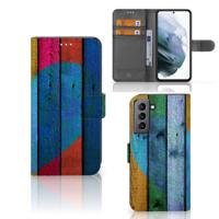 Samsung Galaxy S21 FE | Book Style Case | Wood Heart - Cadeau voor je Vriend