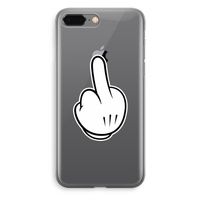 Middle finger black: iPhone 8 Plus Transparant Hoesje