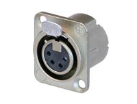 Neutrik NC4FD-LX XLR-connector Flensbus, contacten recht Aantal polen: 4 Zilver 1 stuk(s)