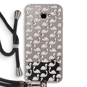 Zwanen: Samsung Galaxy J4 Plus Transparant Hoesje met koord