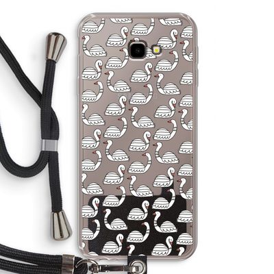 Zwanen: Samsung Galaxy J4 Plus Transparant Hoesje met koord