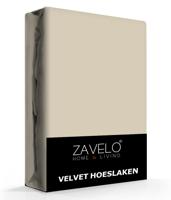 Zavelo Flanel Velvet Hoeslaken Taupe/Grijs-Lits-jumeaux (160x200 cm)