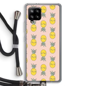 Ananas: Samsung Galaxy A42 5G Transparant Hoesje met koord