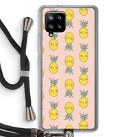 Ananas: Samsung Galaxy A42 5G Transparant Hoesje met koord