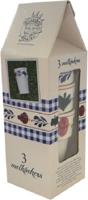 Boerenbont melkbeker Sonja set 3 stuks in melkpak verpakking 250ml - aardewerk - thumbnail
