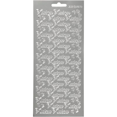 Creativ Company Stickers, kutsu, vel 10x23 cm, zilver, 1 vel