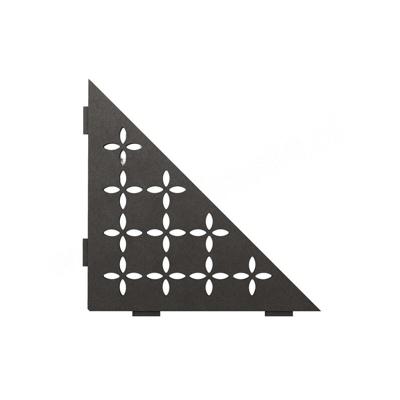 Schluter Shelf-E-S1 planchet - 21x21x0.5cm - inbouw - Driehoek - Perforatie: Floral - gecoat donker antraciet ses1d5tsda