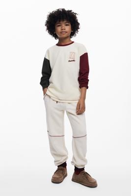 T-SHIRT MET CONTRASTERENDE MOUWEN - WHITE - 3/4