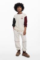 T-SHIRT MET CONTRASTERENDE MOUWEN - WHITE - 3/4