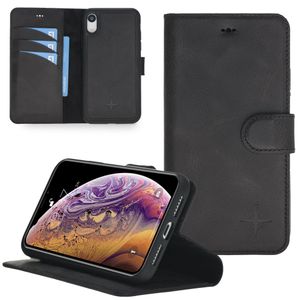 NorthLife - Uitneembare 2-in-1 sleepcover bookcase hoes - iPhone XR - Tiguan Leer Zwart