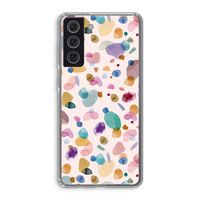 Terrazzo Memphis Pink: Samsung Galaxy S21 FE Transparant Hoesje