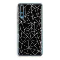 Geometrische lijnen wit: Huawei P20 Pro Transparant Hoesje