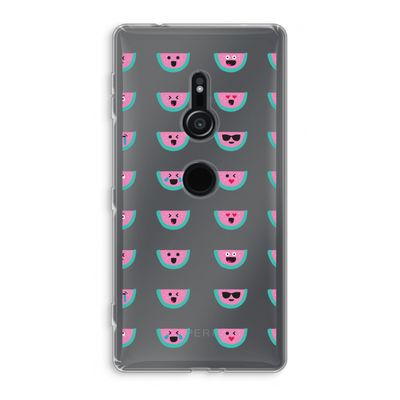 Smiley watermeloenprint: Sony Xperia XZ2 Transparant Hoesje