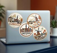 Amsterdamse badges sticker landen en steden Amsterdamse badges sticker landen en steden