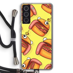 Hamburger: Samsung Galaxy S21 FE Transparant Hoesje met koord