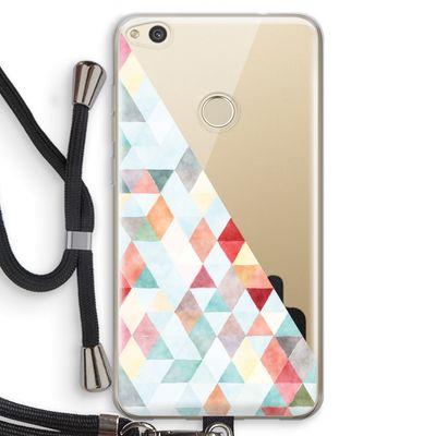 Gekleurde driehoekjes pastel: Huawei Ascend P8 Lite (2017) Transparant Hoesje met koord