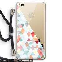 Gekleurde driehoekjes pastel: Huawei Ascend P8 Lite (2017) Transparant Hoesje met koord