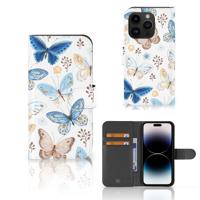 Telefoonhoesje | Met pasjeshouder | voor iPhone 15 Pro Vlinder