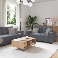 3-delige Loungeset met kussens fluweel donkergrijs