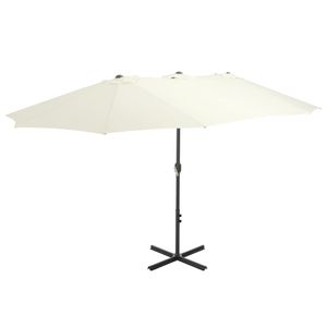 Tuinparasol met aluminium paal 460x270 cm zandkleurig