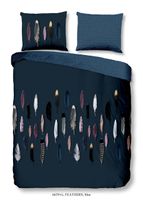 Good Morning Dekbedovertrek "veren" - Blauw - (240x200/220 cm) - Katoen