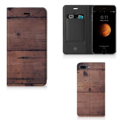 Apple iPhone 7 Plus | 8 Plus Book | Wallet Case | Old Wood