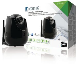 König SAS-IPCAM110B Indoor Pan-tilt Ip-camera voor Bewaking Op Afstand Zwart