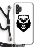 Angry Bear (white): Samsung Galaxy A32 5G Transparant Hoesje met koord