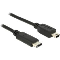 DeLOCK 83603 USB-kabel USB 2.0 1 m USB C Mini-USB B Zwart - thumbnail