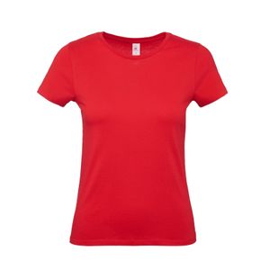 Set van 2x stuks rood basic t-shirts met ronde hals voor dames van katoen, maat: M (38)