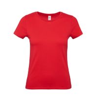 Set van 2x stuks rood basic t-shirts met ronde hals voor dames van katoen, maat: M (38) - thumbnail