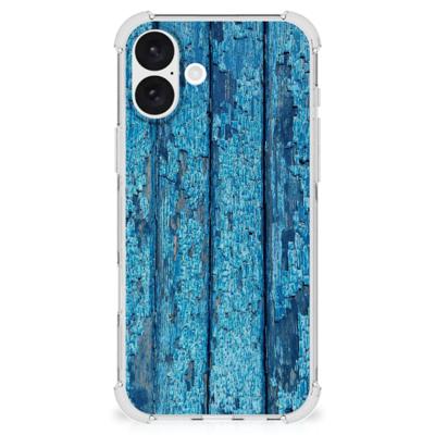 iPhone 16 Plus Stevig Telefoonhoesje Wood Blue iPhone 16 Plus Stevig Telefoonhoesje Wood Blue