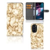 Motorola Edge 30 Pro | Bookcase | Marmer Goud