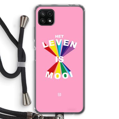 Het Leven Is Mooi: Samsung Galaxy A22 5G Transparant Hoesje met koord