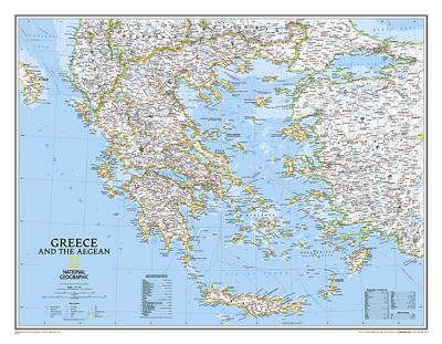 Wandkaart 22111 Greece - Griekenland, 77 x 60 cm | National Geographic