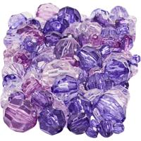 Creativ Company Facet kralen, afm 4-12 mm, gatgrootte 1-2,5 mm, ca. 860 stuk, paars, 250 gr/ 1 doos
