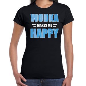 Wodka makes me happy drank t-shirt / kleding zwart voor dames