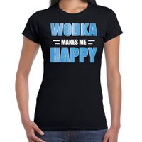 Wodka makes me happy drank t-shirt / kleding zwart voor dames - thumbnail