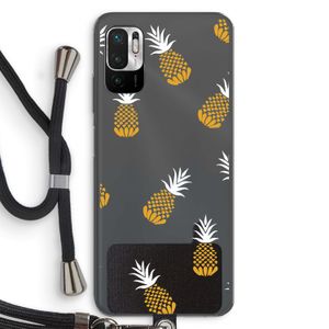 Ananasjes: Xiaomi Redmi Note 10 5G Transparant Hoesje met koord
