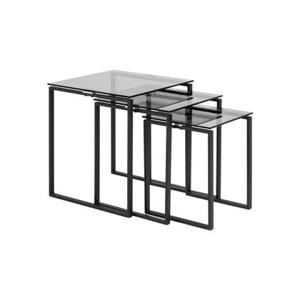 Rebellenclub Muker Salontafel - Zwart Met Smoked Glass