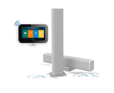 AquaSound N-Joy Music Center met controller en D-Sign soundbar 25w, zwart-wit AquaSound N-Joy Music Center met controller en D-Sign soundbar 25w, zwart-wit