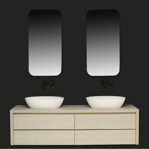 XenZ Badkamerspiegel Limone 50x100 cm met Ledverlichting en Spiegelverwarming