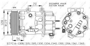 Compressor, airconditioning NRF, u.a. für Peugeot, Citroën