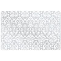 Set van 6x stuks rechthoekige placemats met witte barok print 43,5 x 28,5 cm - thumbnail