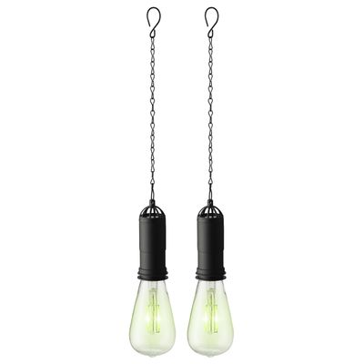 2x stuks groene solar tuinverlichting hanglampen kunststof 20 cm